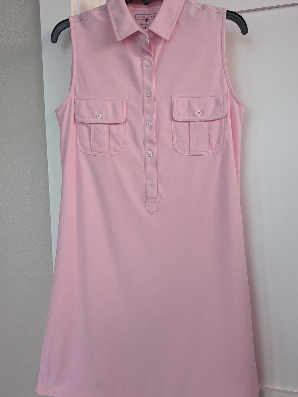 Duffield Lane Polo Dress Size M Light Pink NWOT Sleeveless Pima Cotton